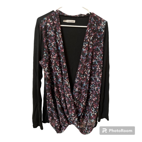 Maurices Wrap Style Long Sleeve Blouse - Picture 1 of 4